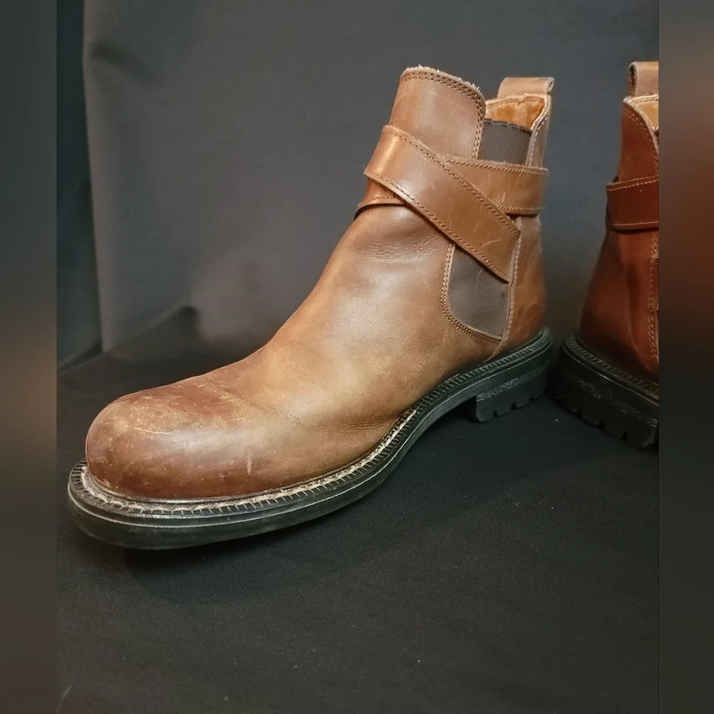 EAGLE‎ MOUNTAIN Brown Leather High Top Pull On Boots 10